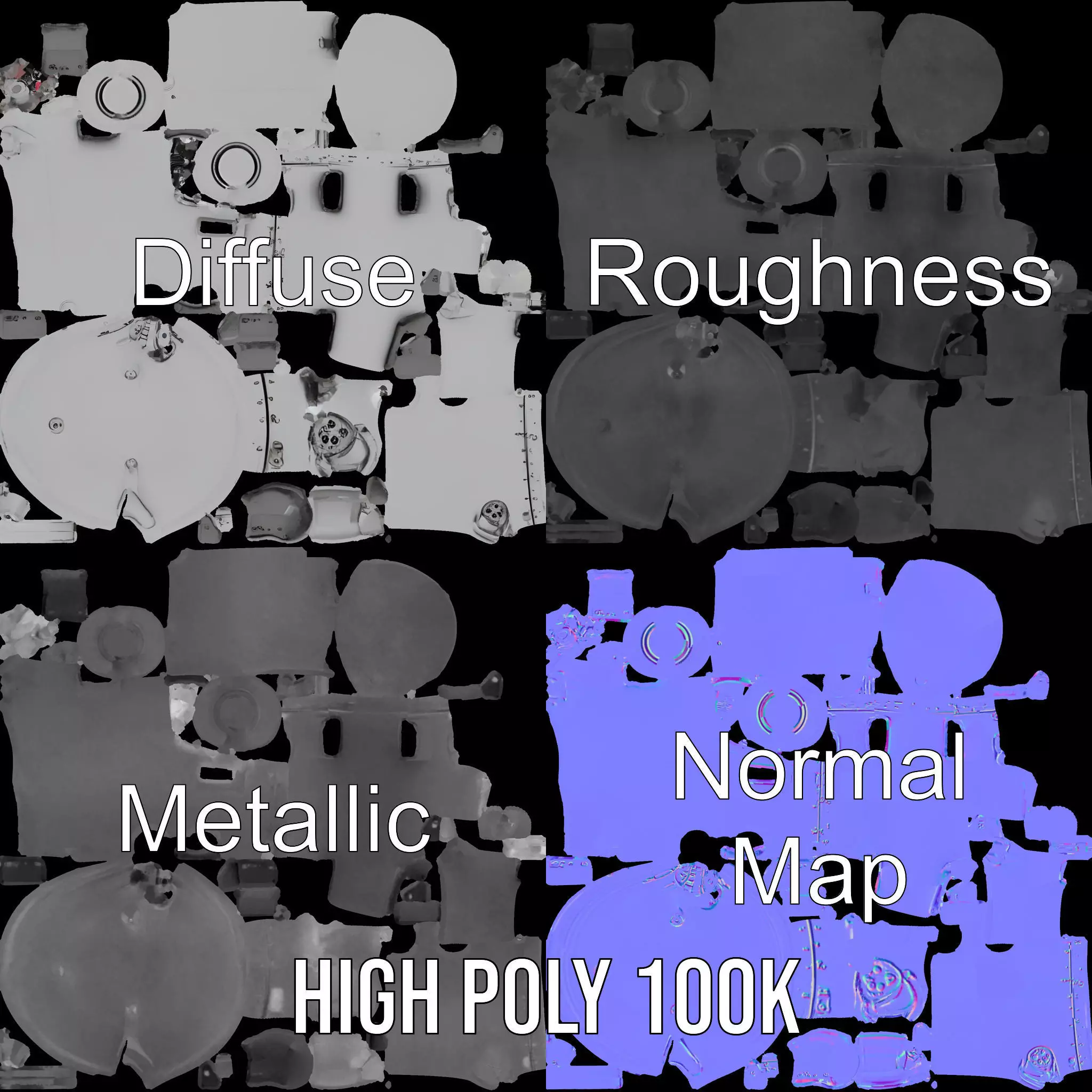 Industrial Pressure Vessel Model Pack Low-poly 3D model_4