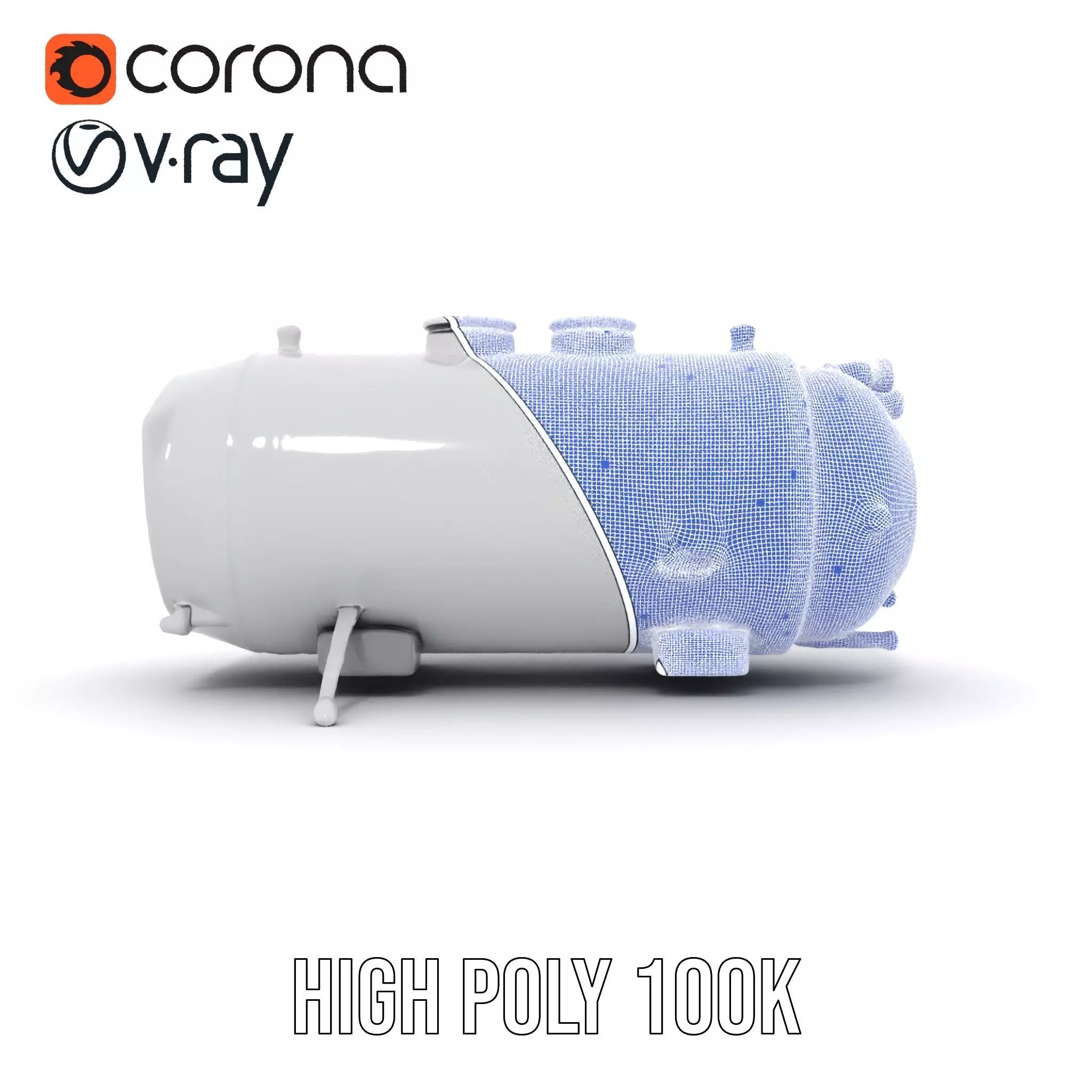 Industrial Pressure Vessel Model Pack Low-poly 3D model_34