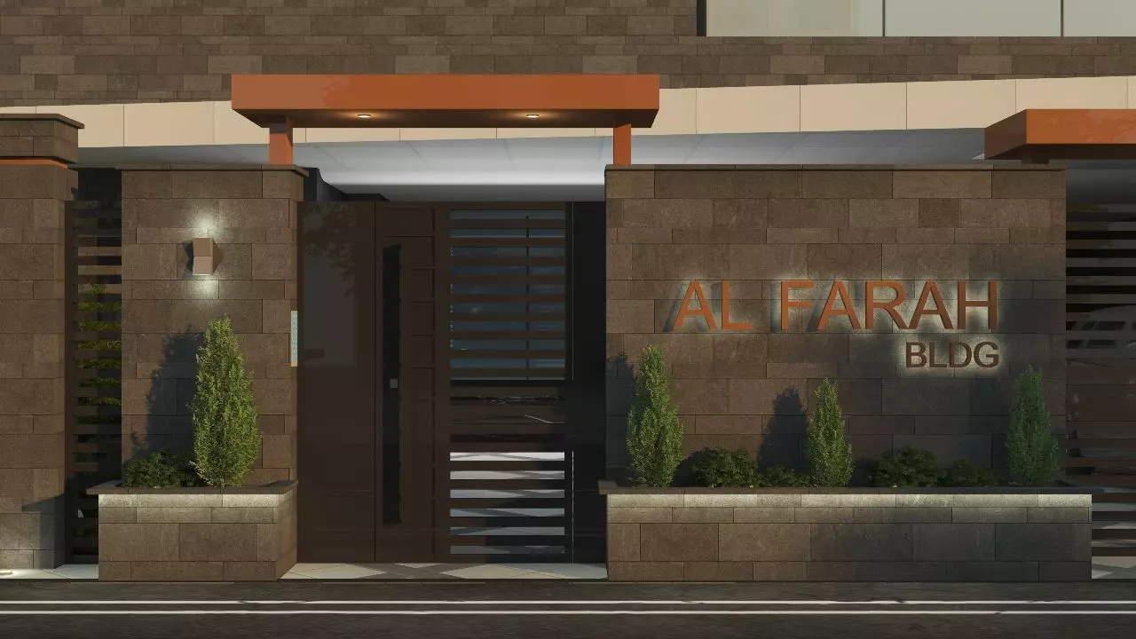 Building Gate Fence Exterior Design 3D model_15