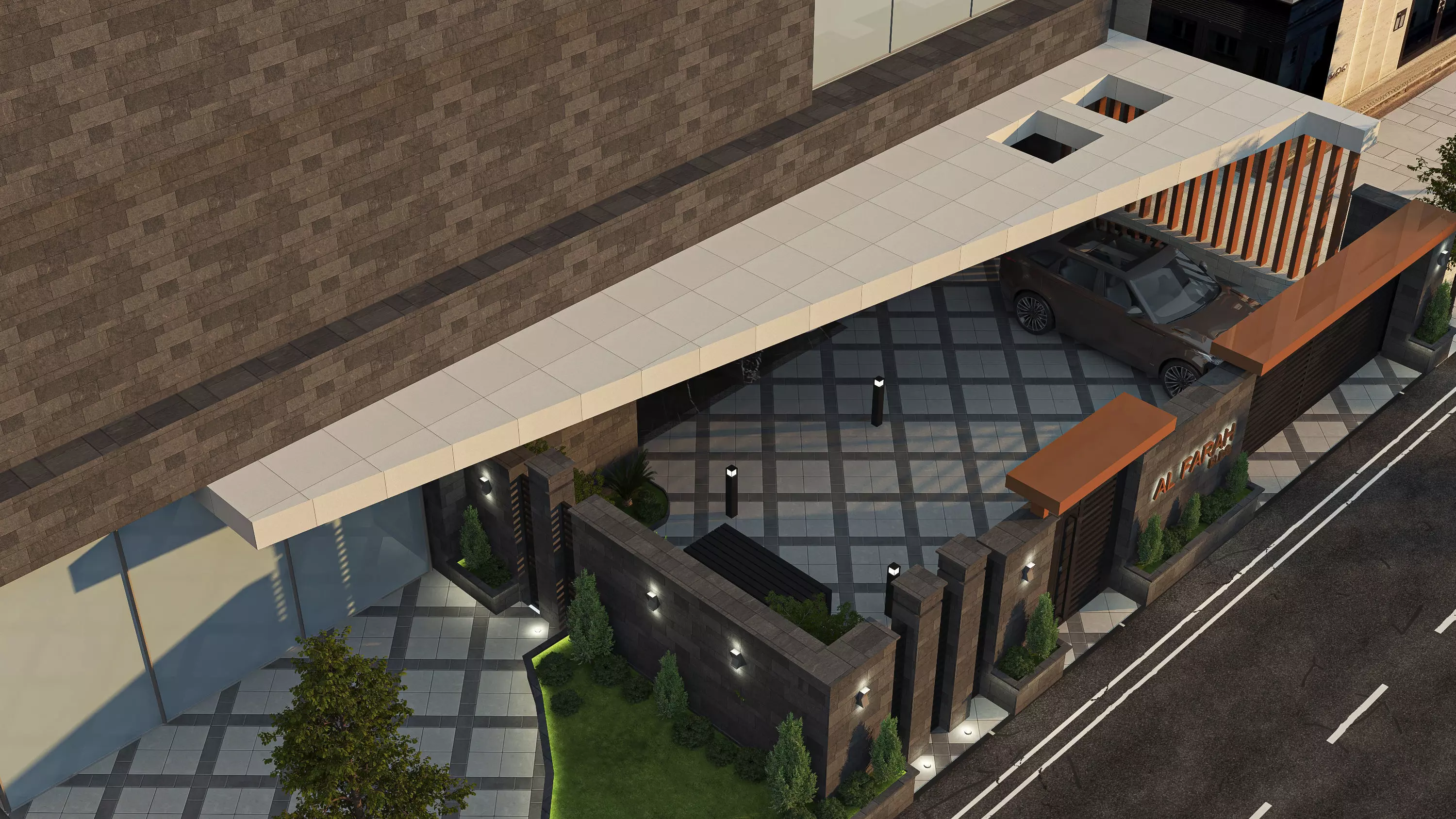 Building Gate Fence Exterior Design 3D model_4