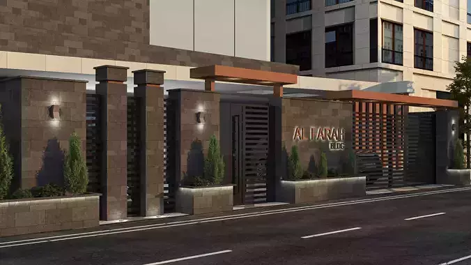 Building Gate Fence Exterior Design 3D model