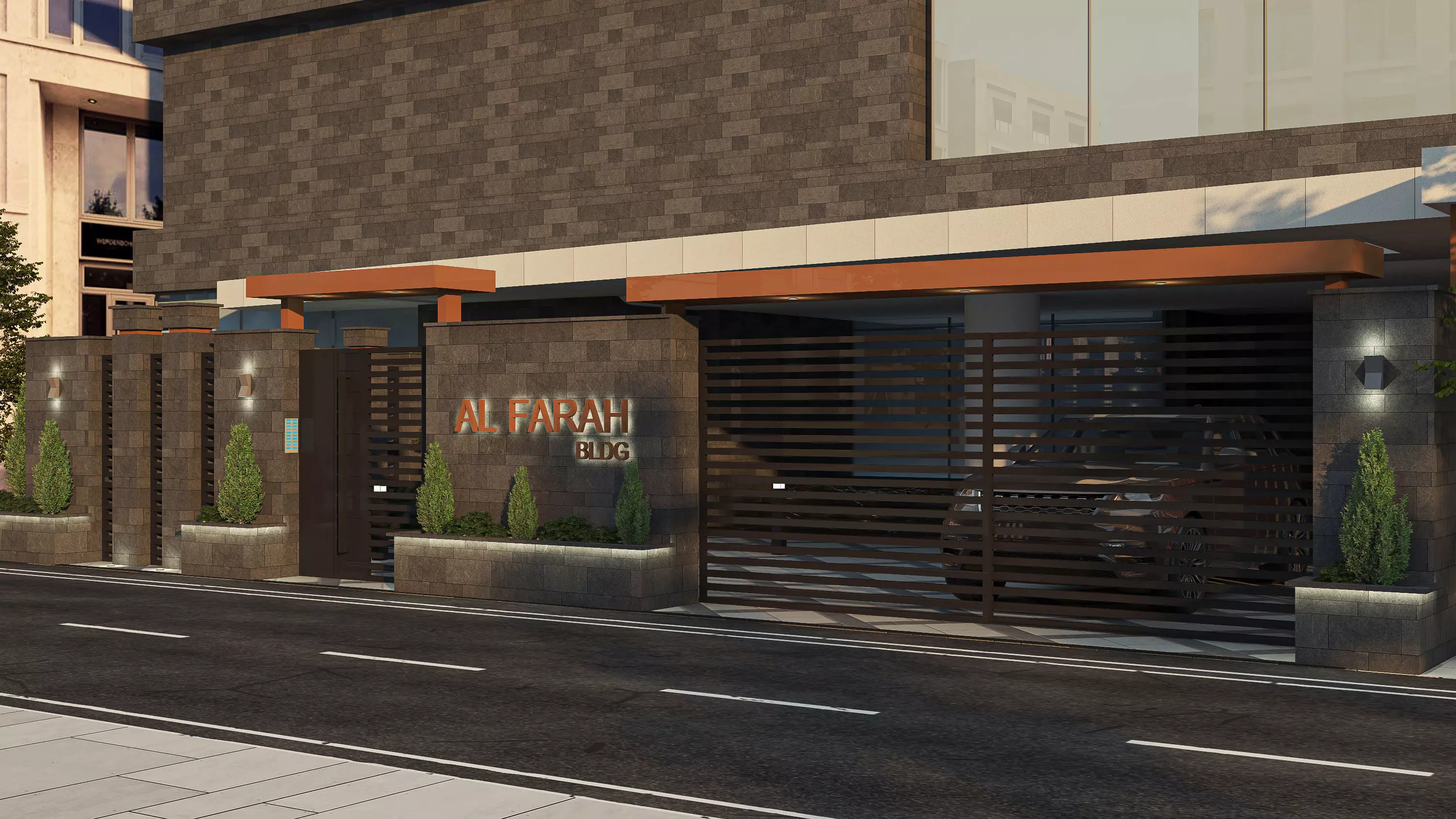 Building Gate Fence Exterior Design 3D model_2