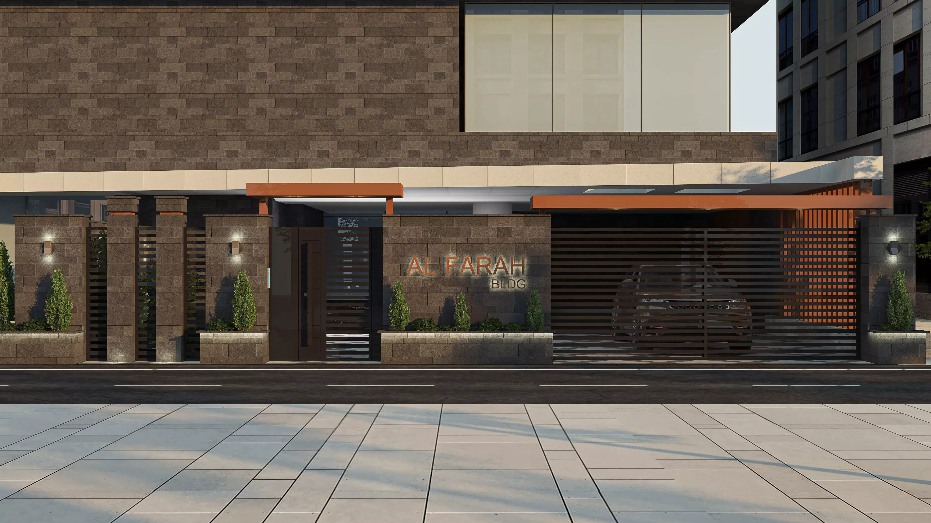 Building Gate Fence Exterior Design 3D model_1