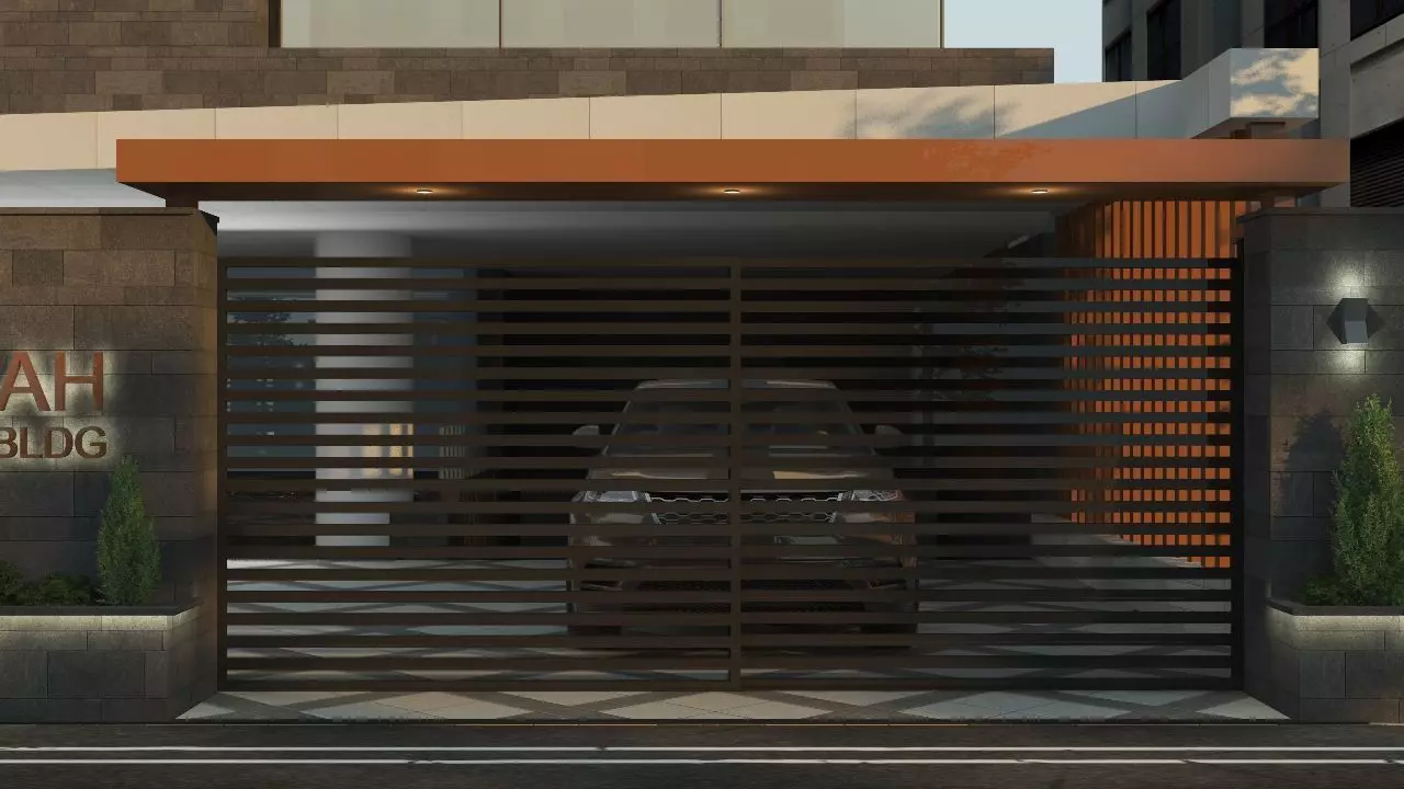 Building Gate Fence Exterior Design 3D model_16