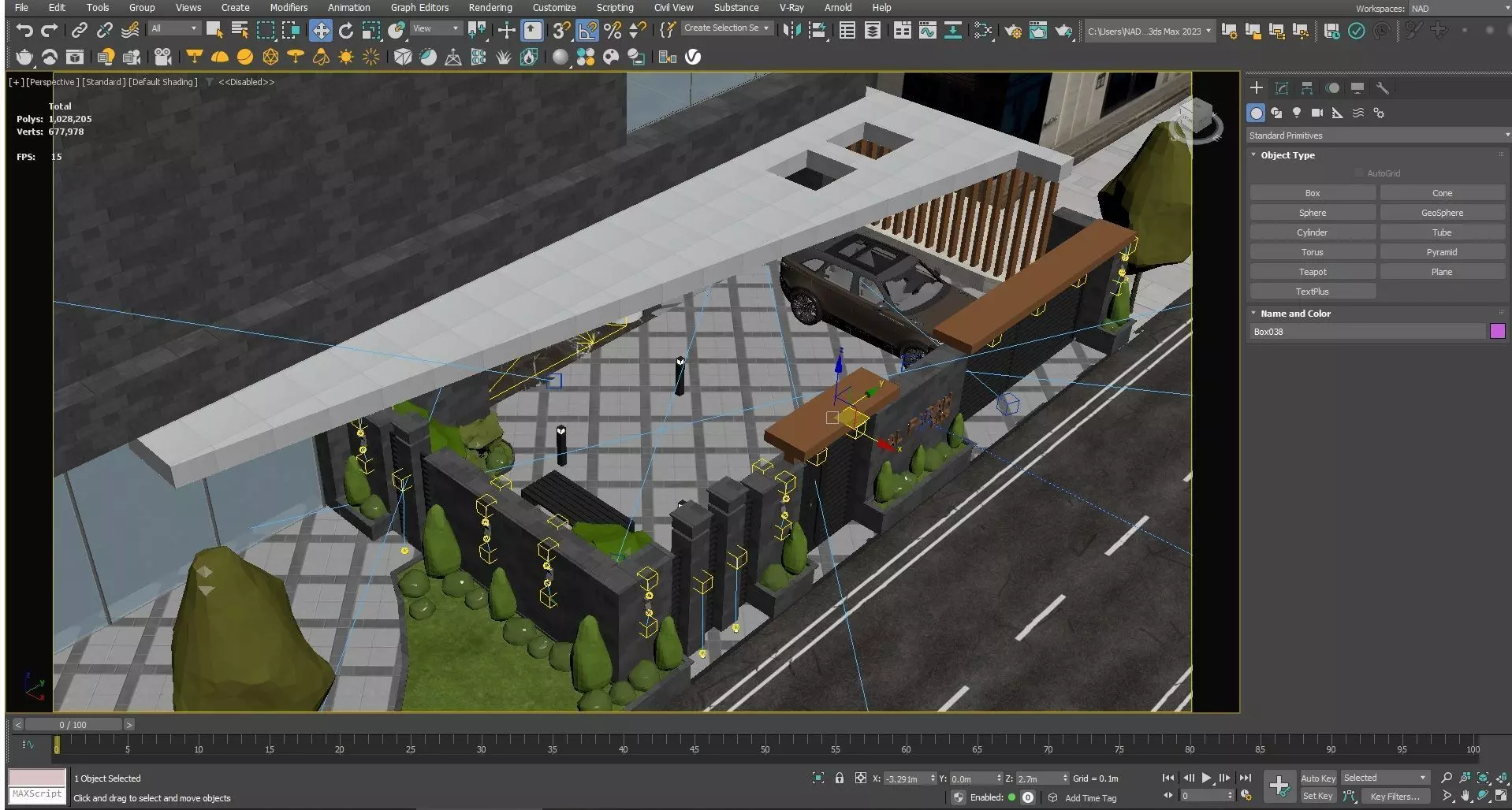 Building Gate Fence Exterior Design 3D model_7