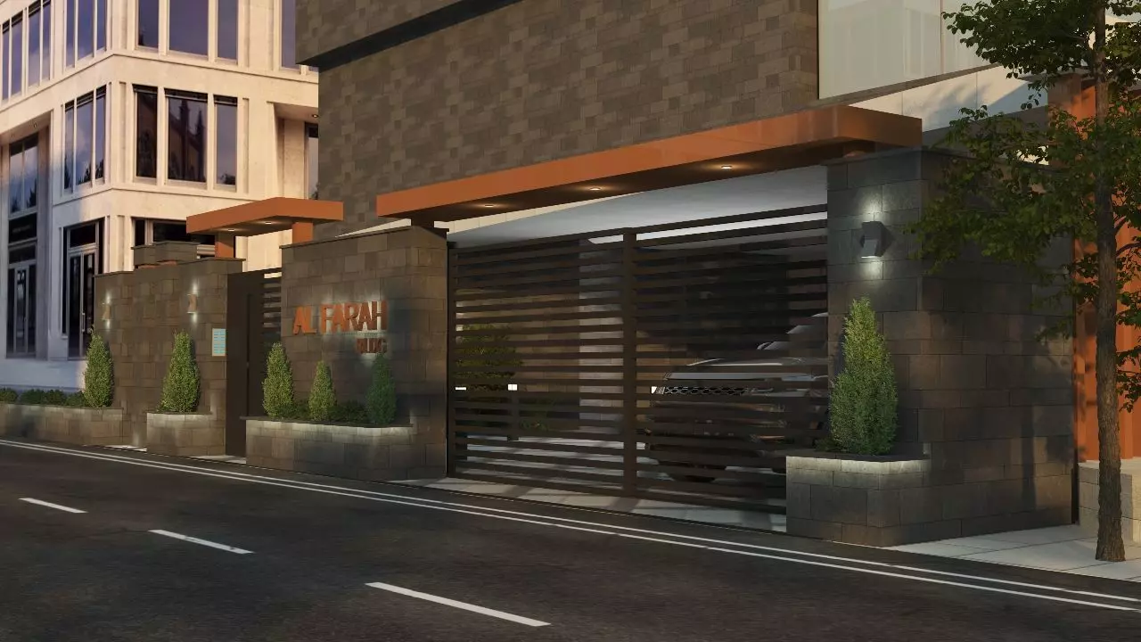 Building Gate Fence Exterior Design 3D model_17