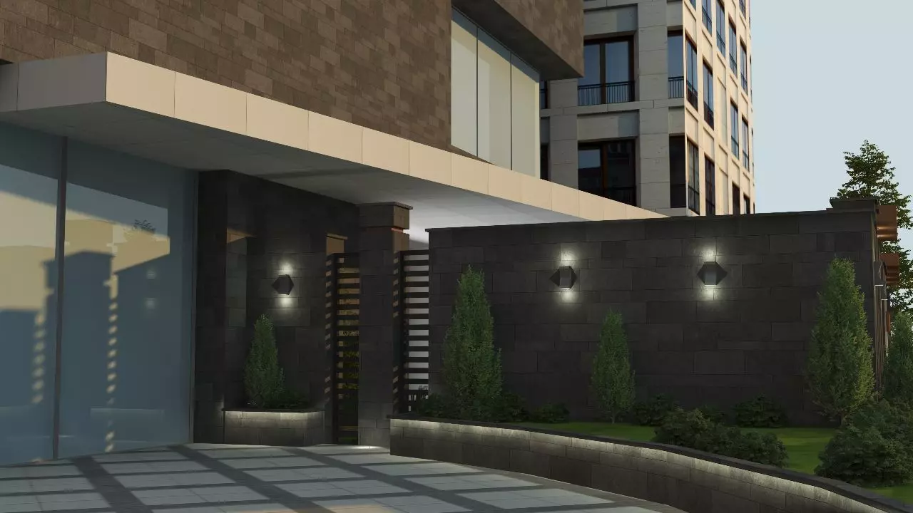 Building Gate Fence Exterior Design 3D model_13