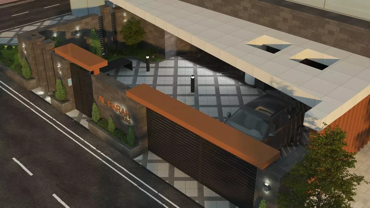 Building Gate Fence Exterior Design 3D model_18