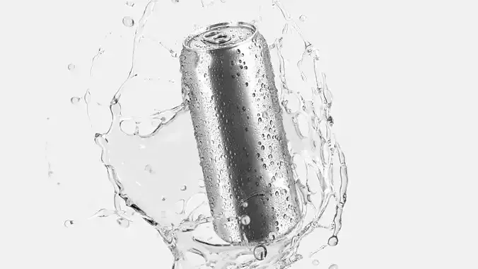 Silver Can With Splash - 550ml soda drink with lemonade drops