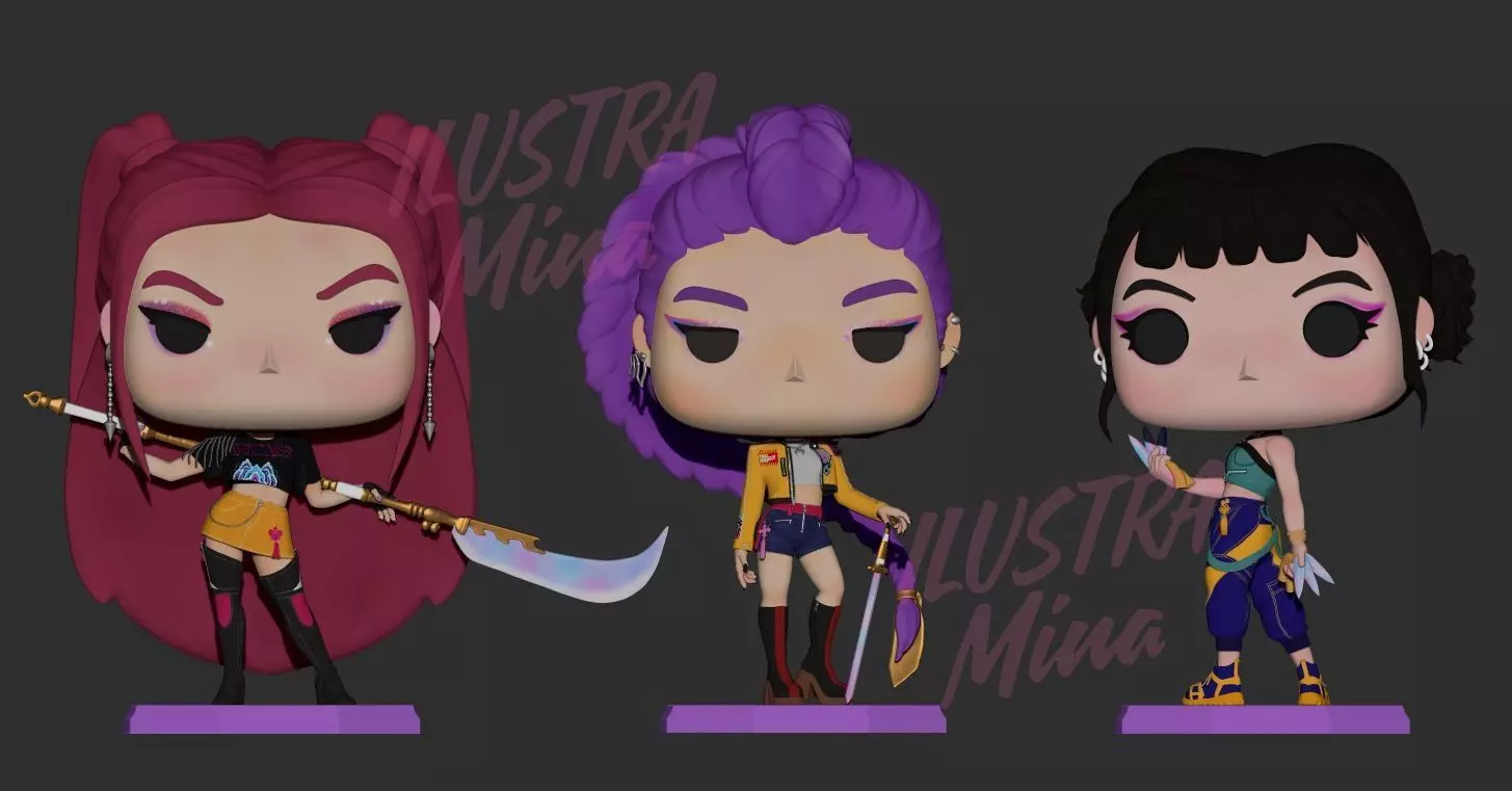 KPOP DEMON HUNTERS HUNTRIX ZOEY FUNKO POP CUSTOM 3D print model_5