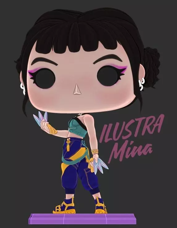 KPOP DEMON HUNTERS HUNTRIX ZOEY FUNKO POP CUSTOM 3D print model_4