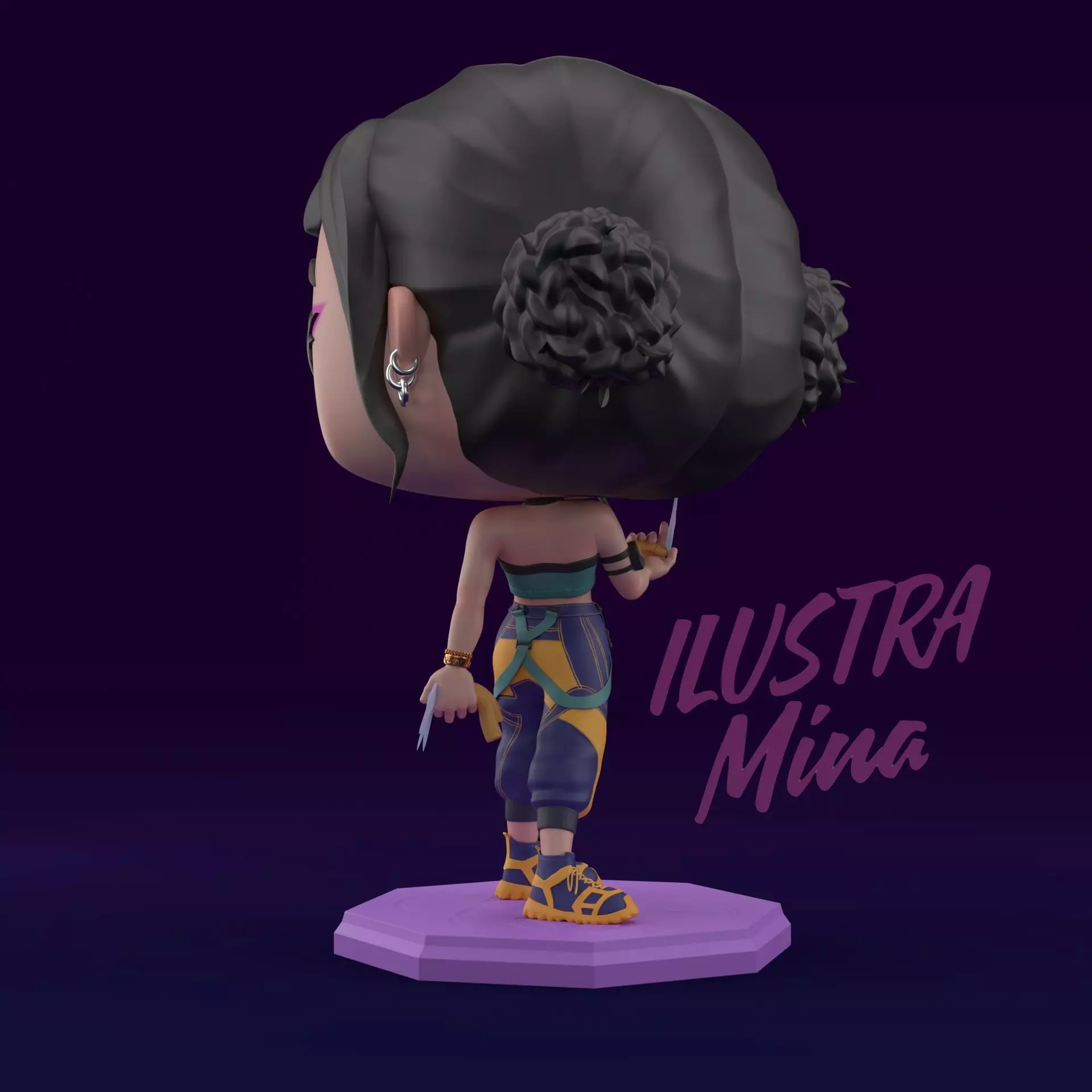 KPOP DEMON HUNTERS HUNTRIX ZOEY FUNKO POP CUSTOM 3D print model_3