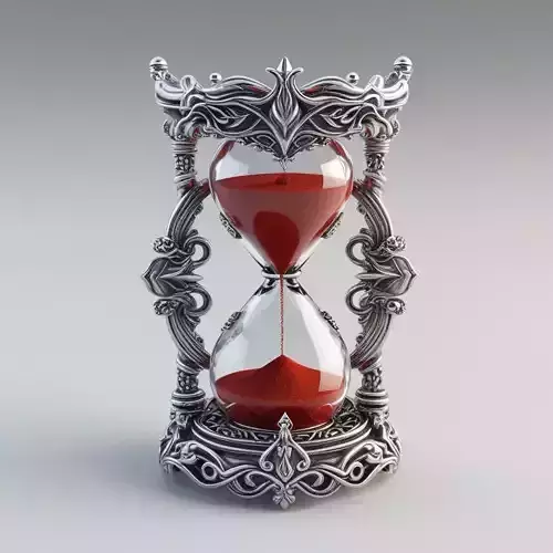 Gothic Heart Hourglass - Ornate Fantasy Timepiece