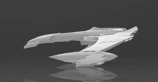 Romulan Valdor class starship 3D print model_1
