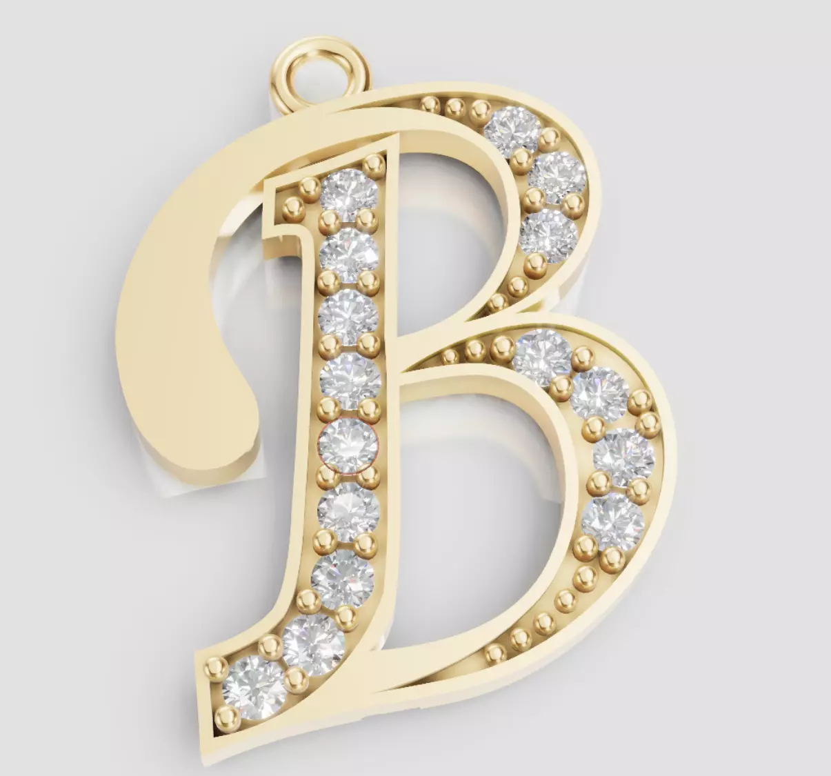 LETTER PENDANT B 3D print model_0