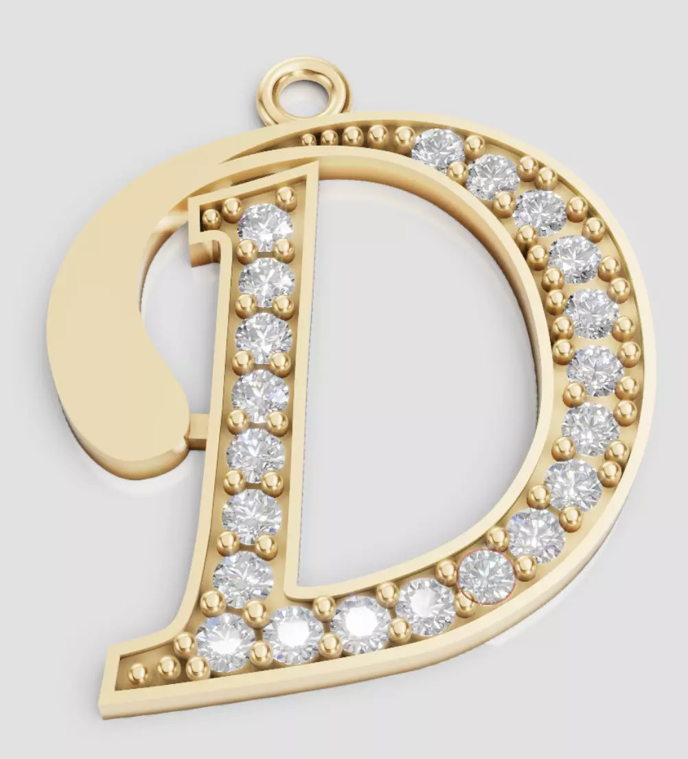 LETTER PENDANT D 3D print model_0