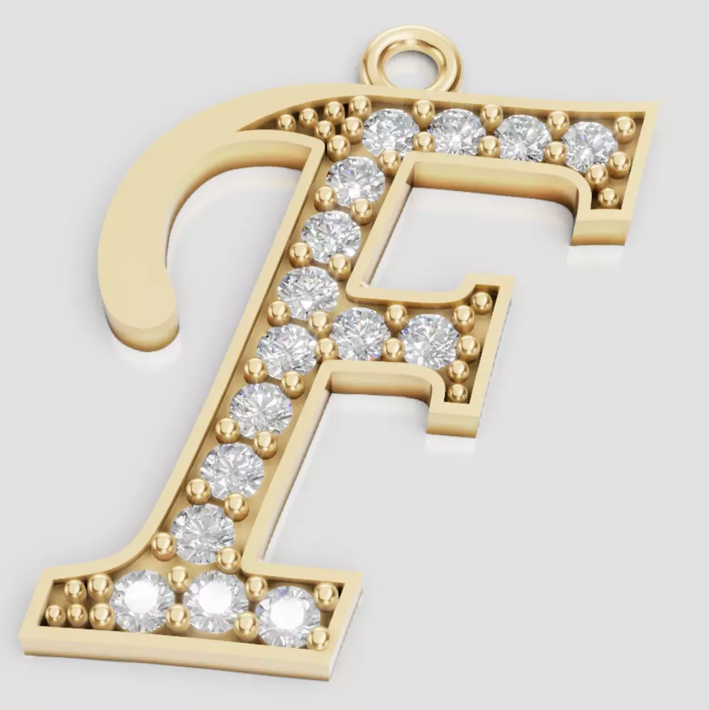 LETTER PENDANT F 3D print model_0