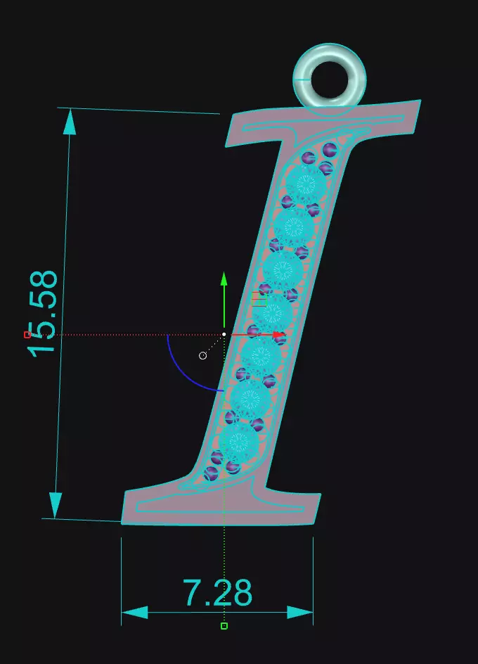 LETTER PENDANT I 3D print model_1