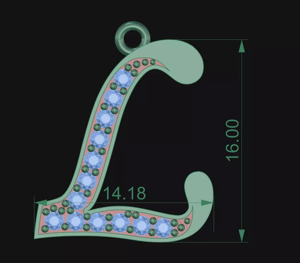 LETTER PENDANT L 3D print model_1