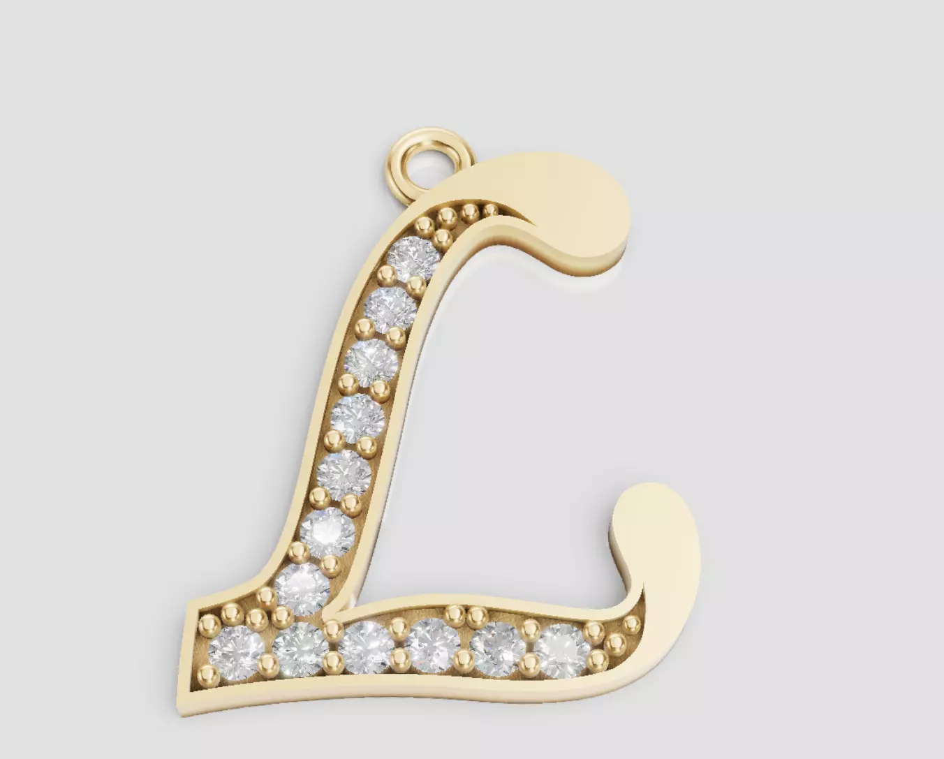 LETTER PENDANT L 3D print model_0