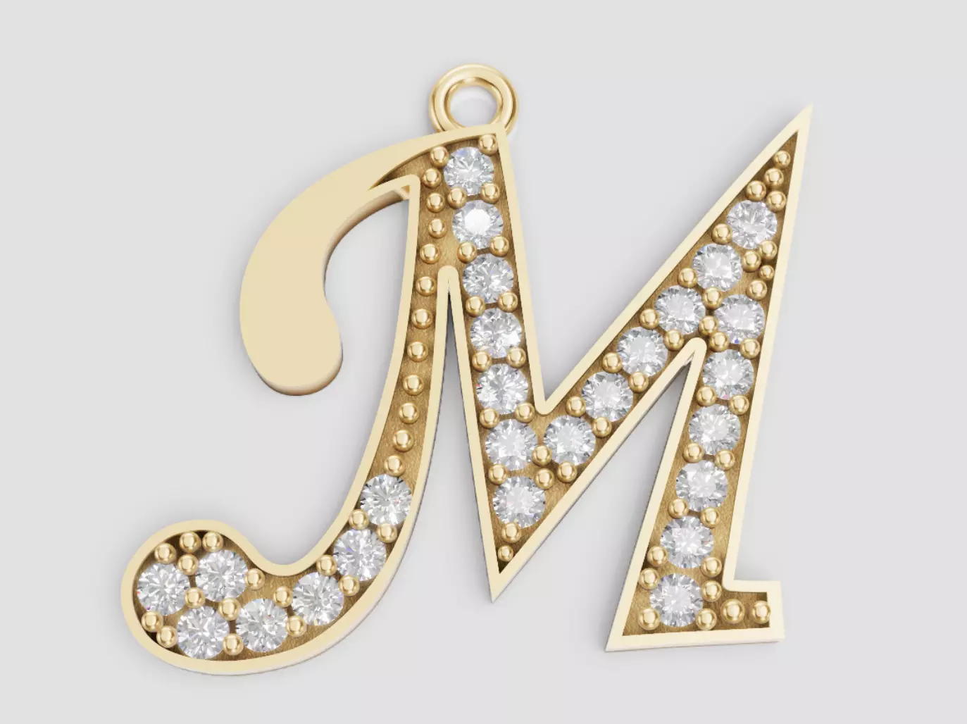 LETTER PENDANT M 3D print model_0