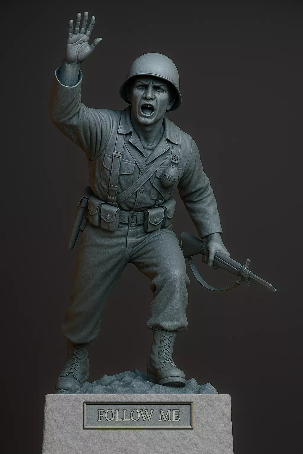 Follow Me Statue Iron Mike statue Printable 3d Model 3D print model_0