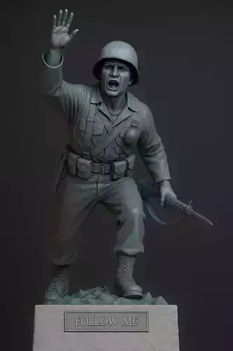 Follow Me Statue Iron Mike statue Printable 3d Model 3D print model