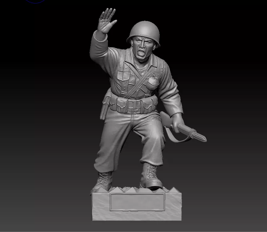 Follow Me Statue Iron Mike statue Printable 3d Model 3D print model_1