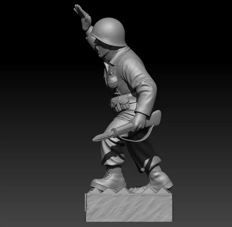 Follow Me Statue Iron Mike statue Printable 3d Model 3D print model_2