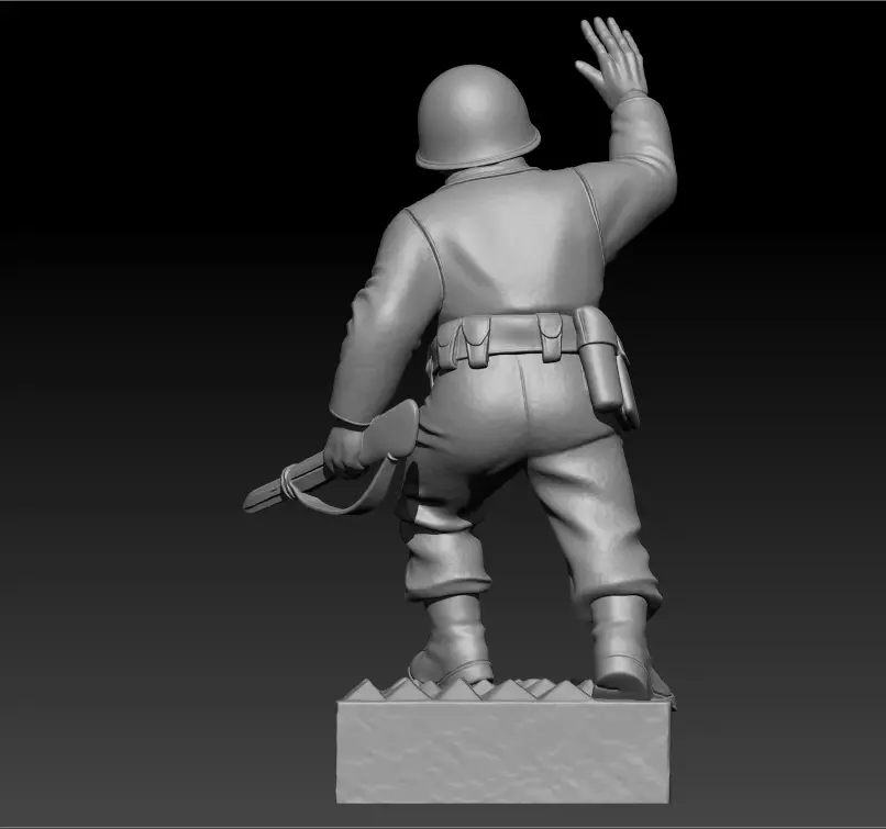 Follow Me Statue Iron Mike statue Printable 3d Model 3D print model_3