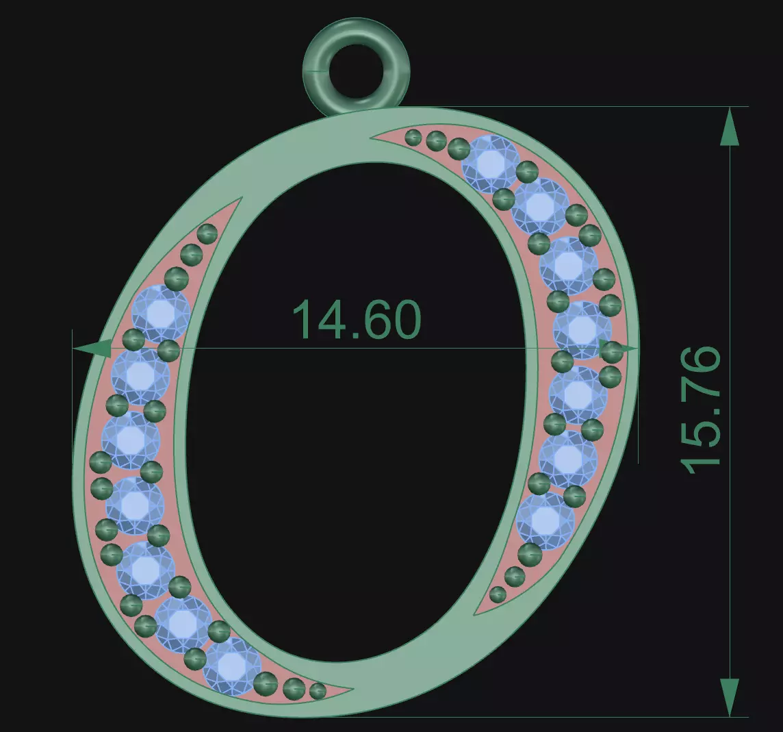 LETTER PENDANT O 3D print model_1