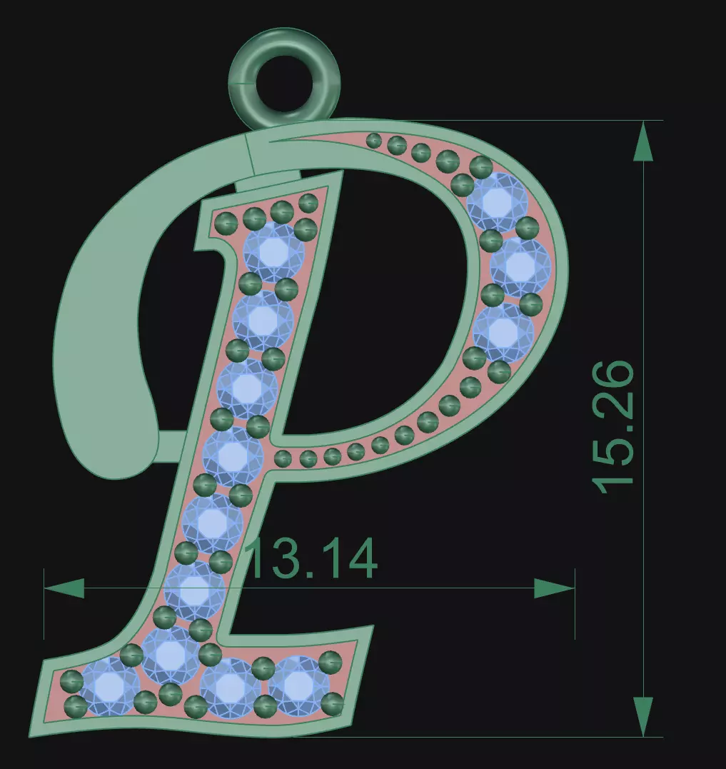 LETTER PENDANT P 3D print model_1