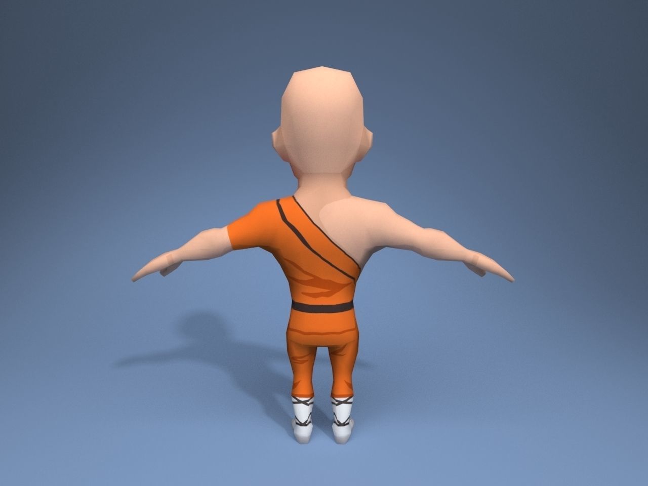 Shaolin Monk Low-poly 3D model_5