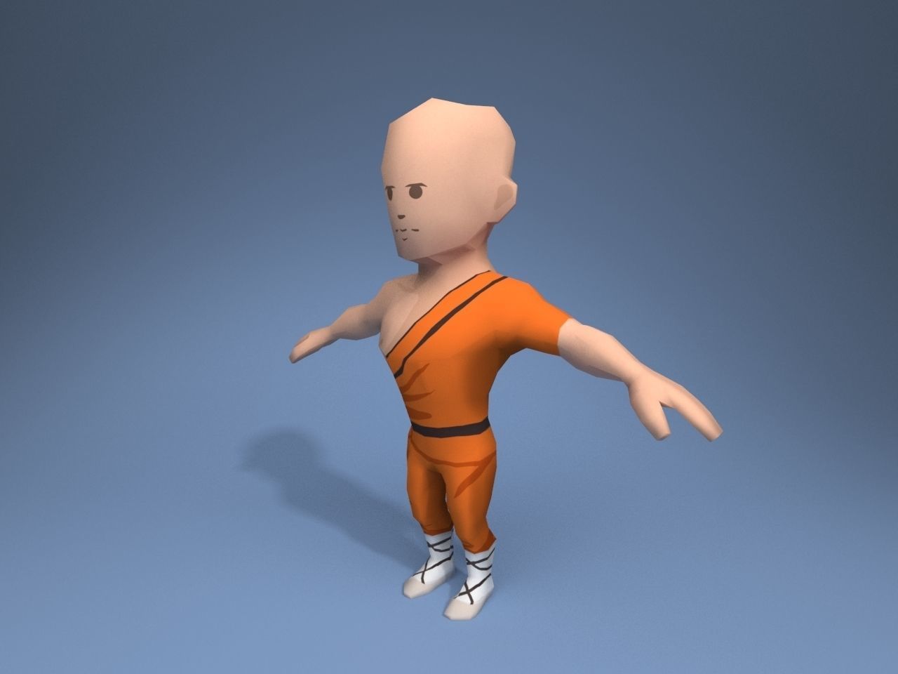 Shaolin Monk Low-poly 3D model_2