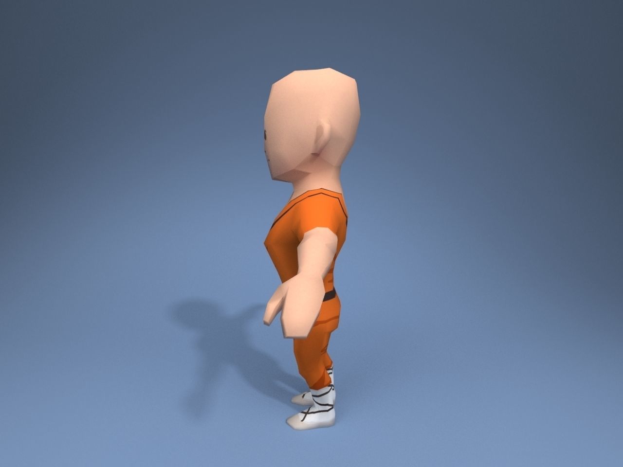 Shaolin Monk Low-poly 3D model_3