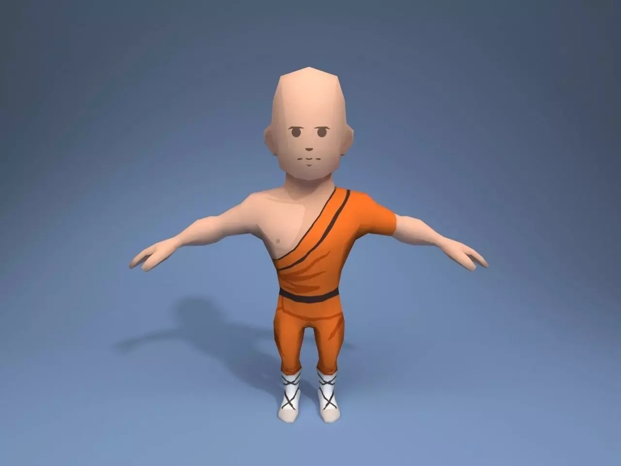 Shaolin Monk Low-poly 3D model_0