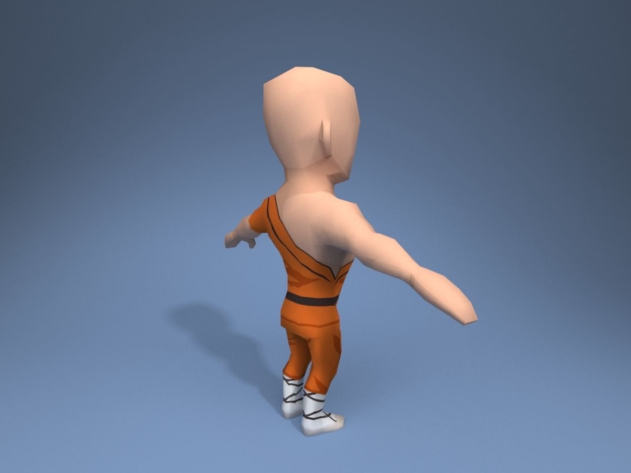 Shaolin Monk Low-poly 3D model_6
