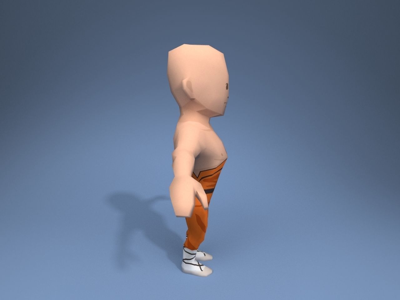 Shaolin Monk Low-poly 3D model_7