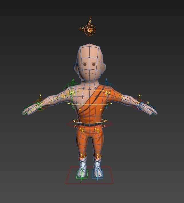 Shaolin Monk Low-poly 3D model_16