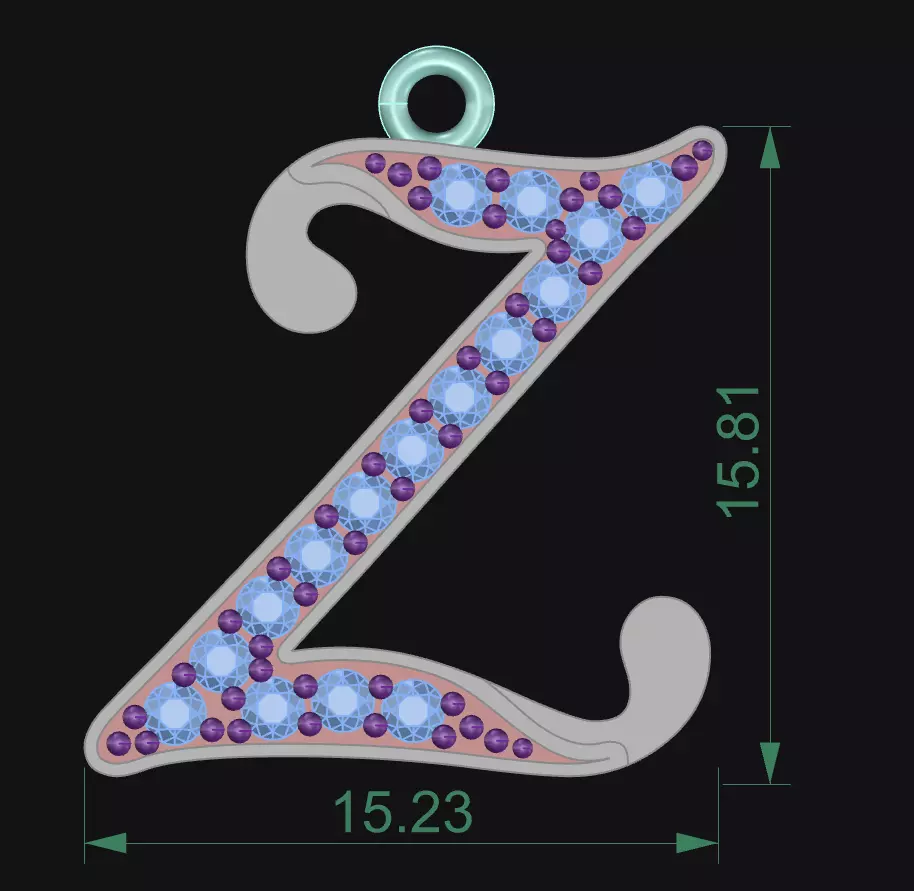 LETTER PENDANT Z 3D print model_2