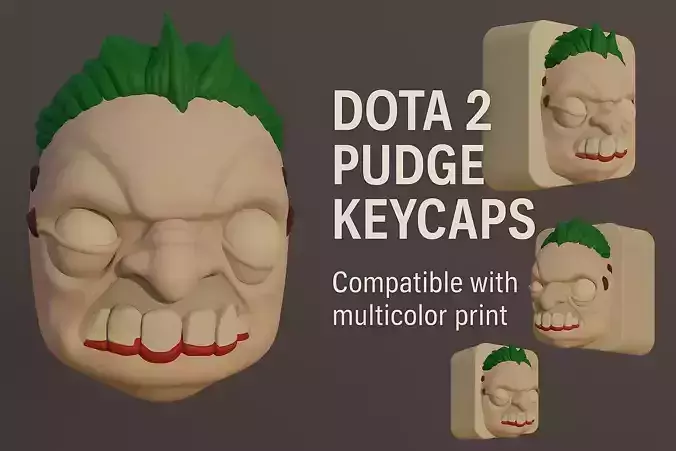 Dota2 - Pudge Keycaps 3D print model