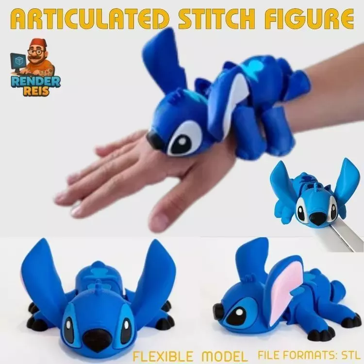 Articulated Stitch Figure 3D print model_0