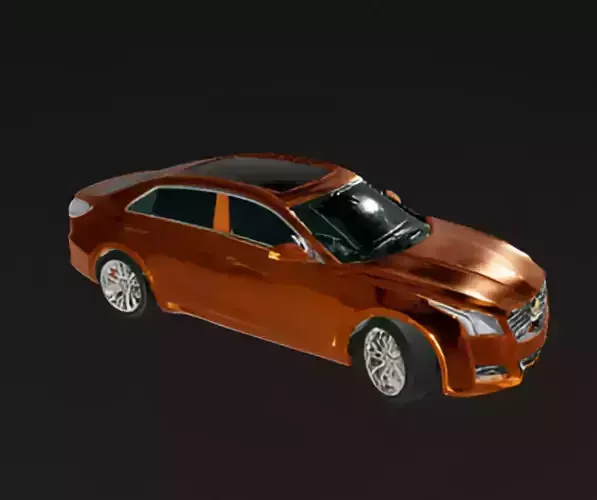 Cadillac Sedan Low-poly 3D model 3
