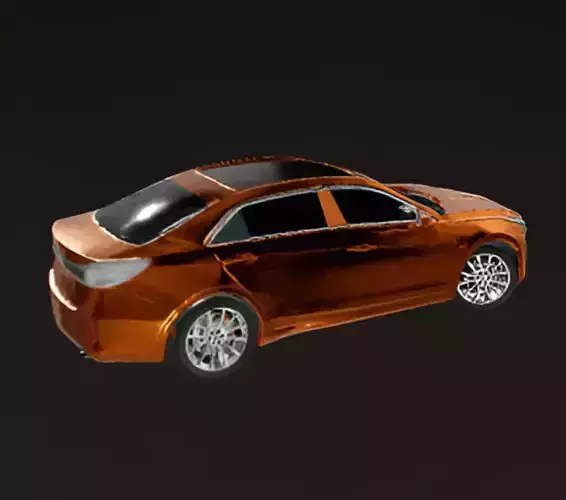 Cadillac Sedan Low-poly 3D model 2