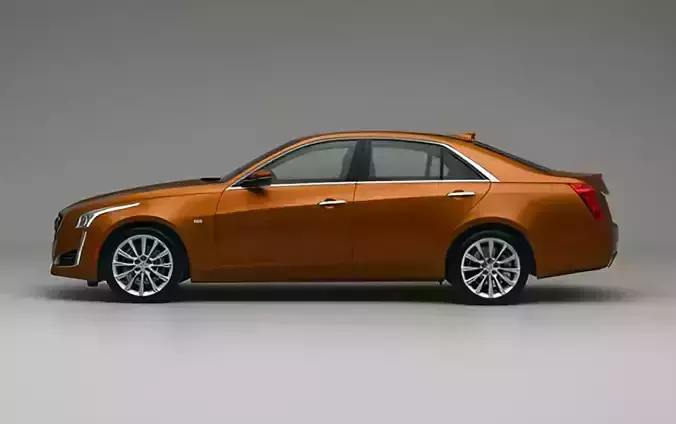 Cadillac Sedan Low-poly 3D model 6