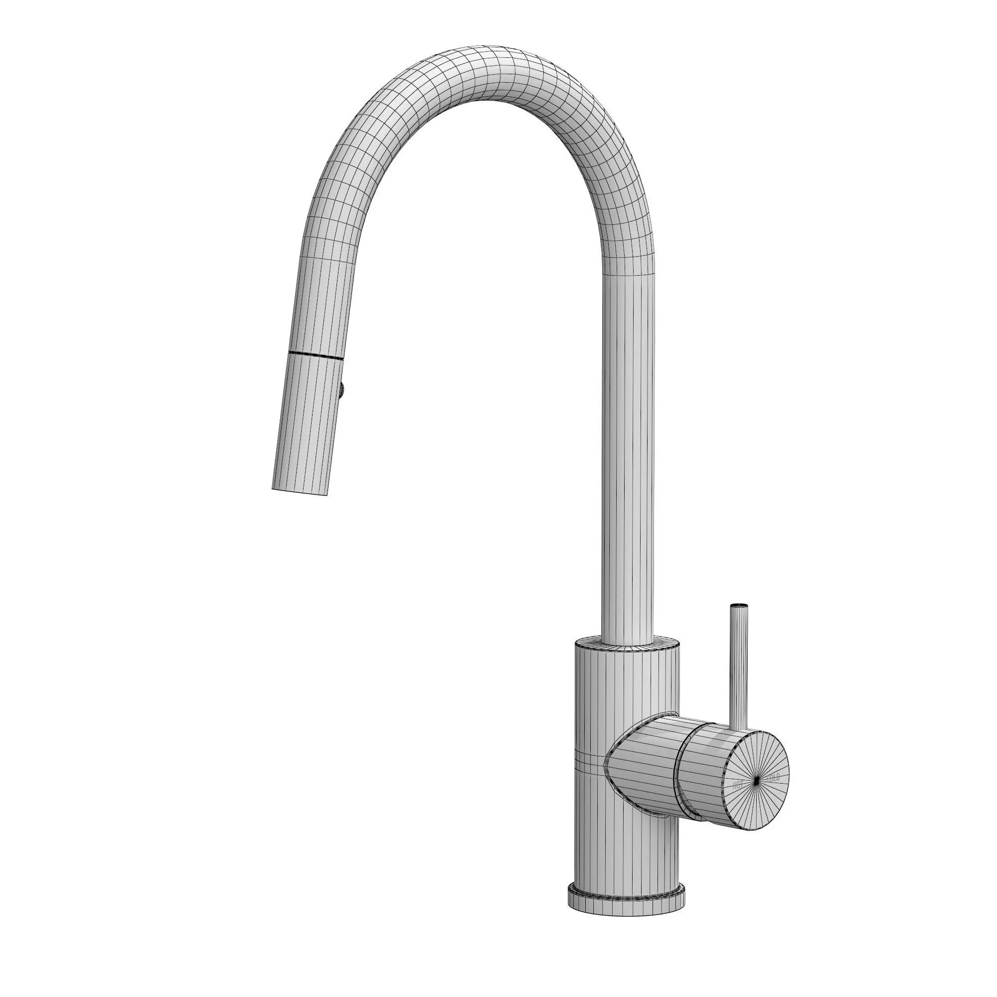  Cioso Pullout Spray Sink Mixer Chrome 3D model_6