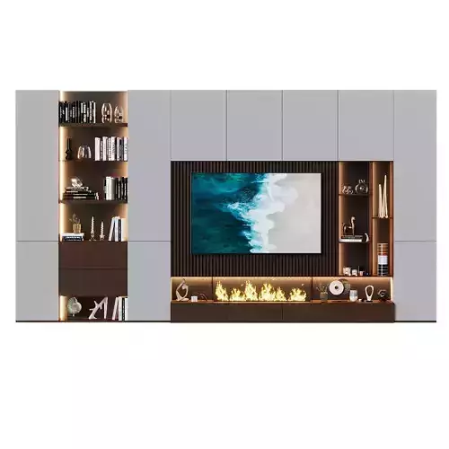 TV Wall set 173 3D Model