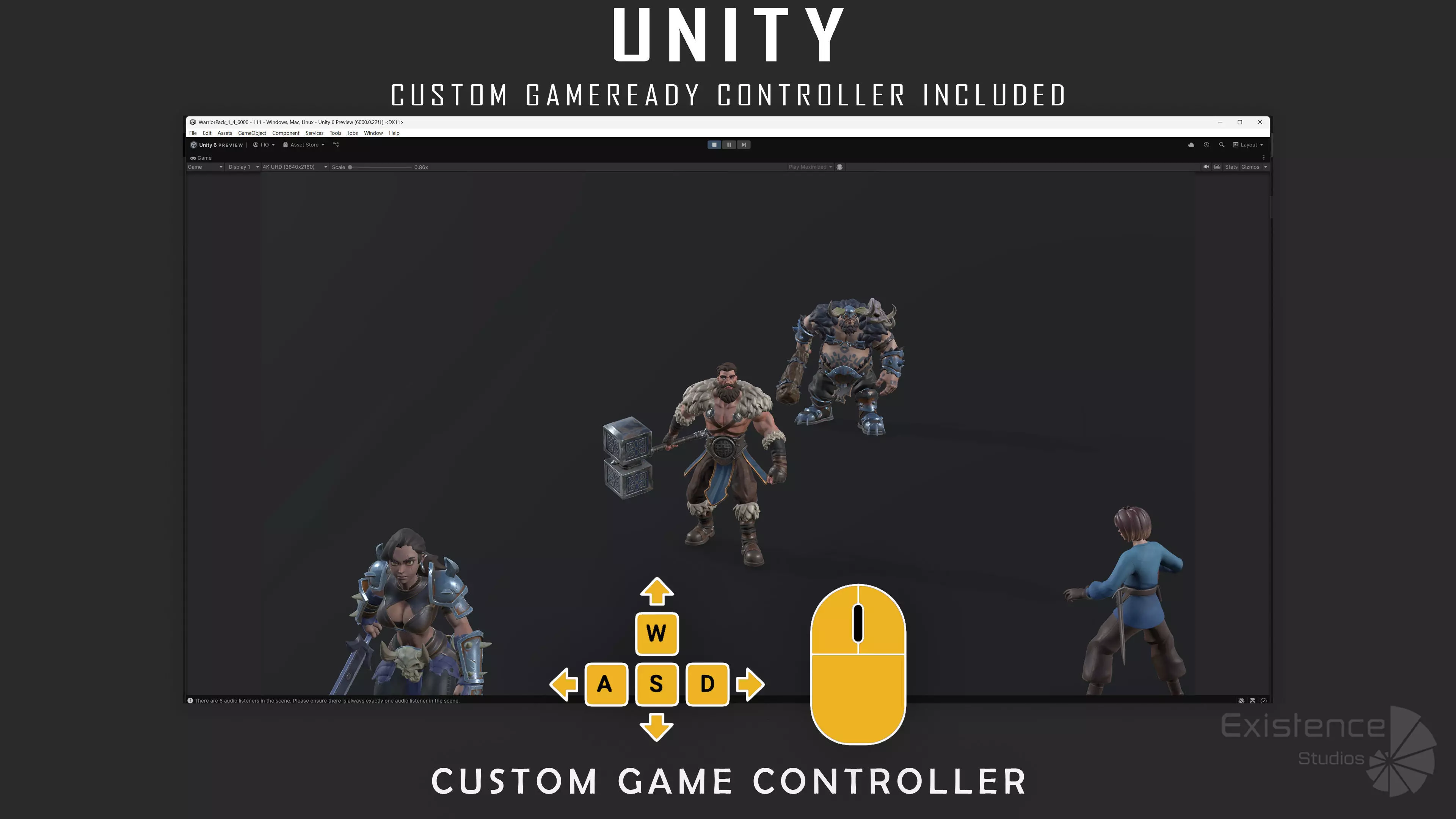 Pack 1 and 4 - Stylized Characters Warriors - 73 Low-poly 3D model_19