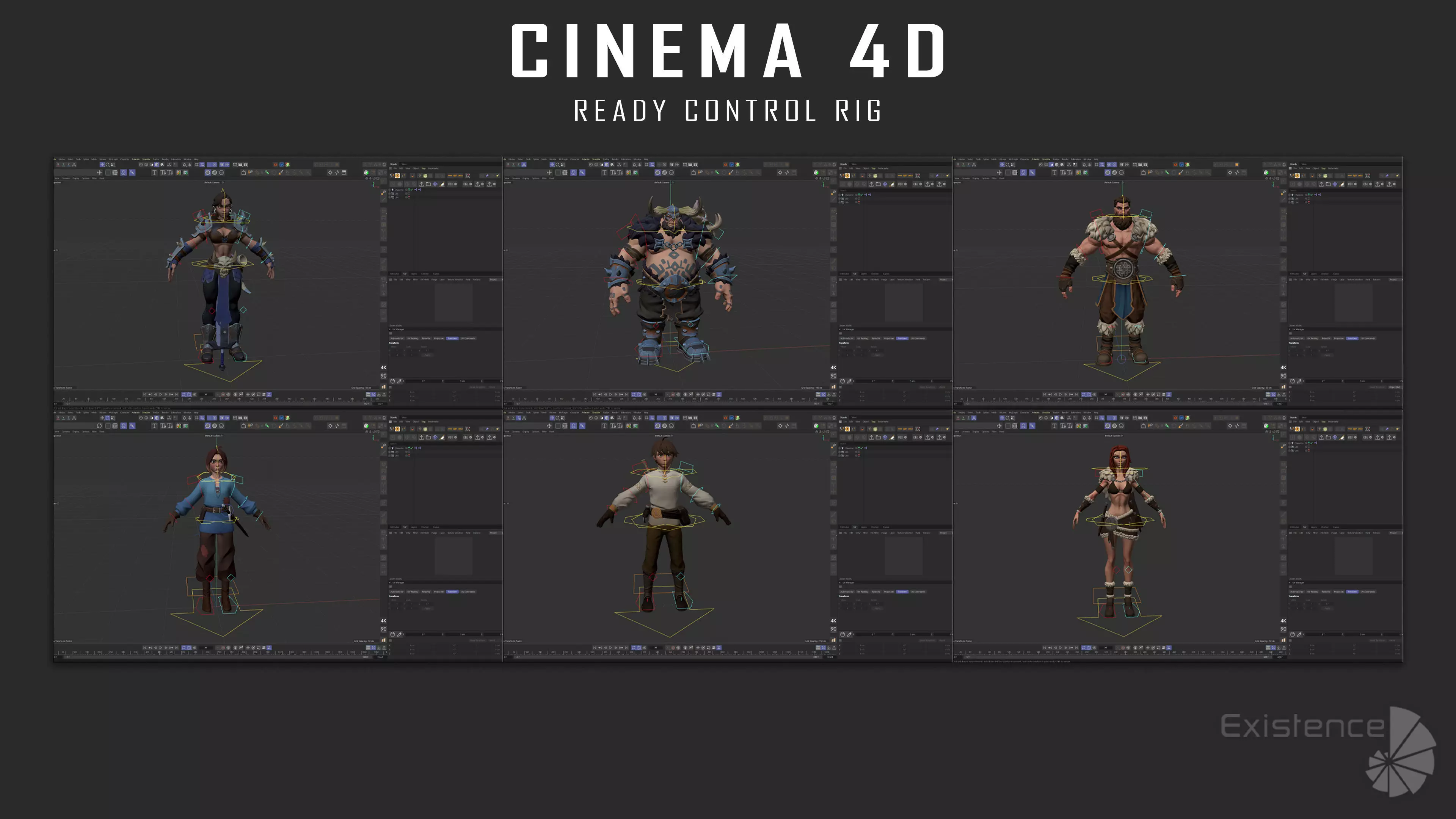 Pack 1 and 4 - Stylized Characters Warriors - 73 Low-poly 3D model_16