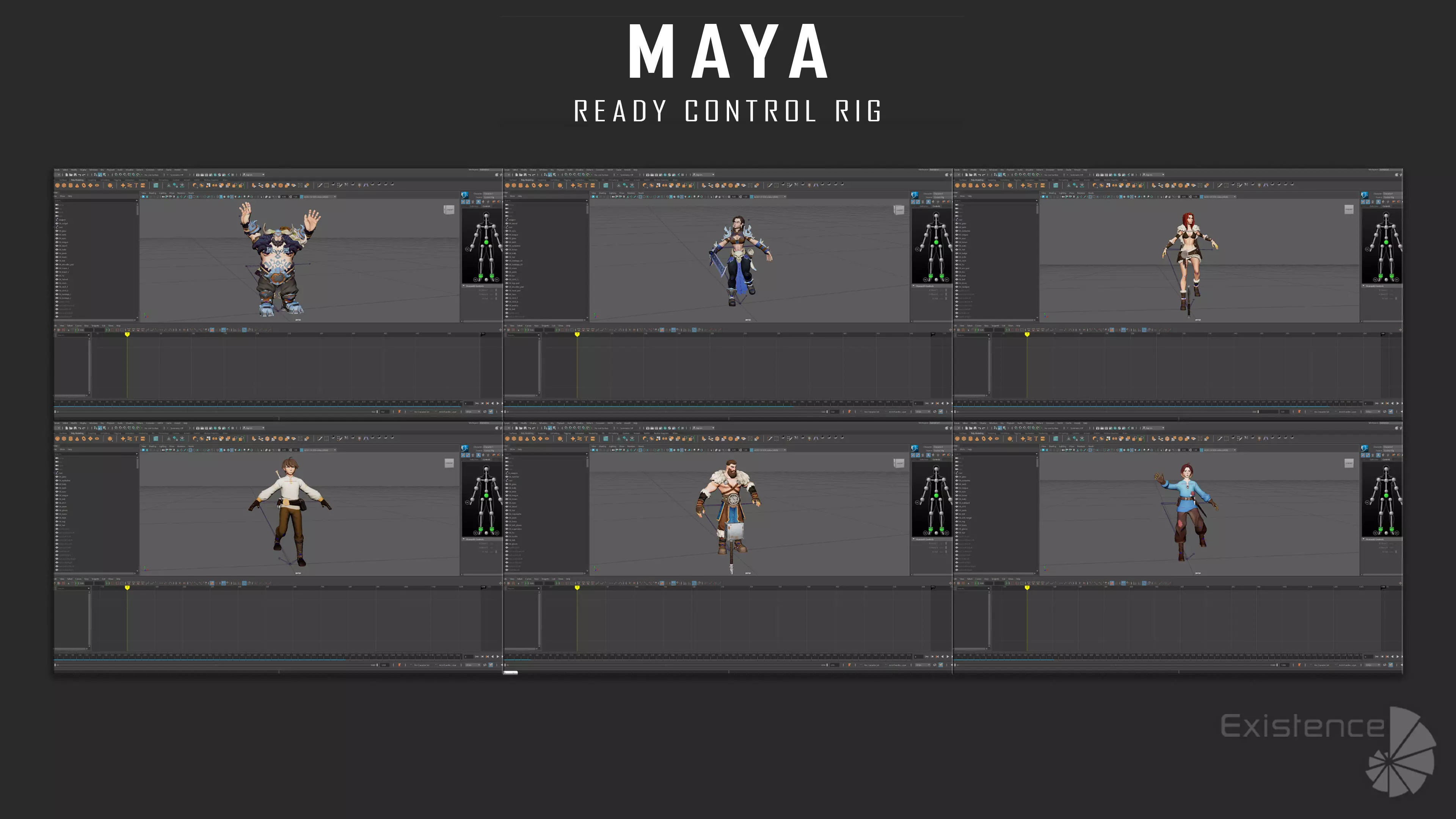 Pack 1 and 4 - Stylized Characters Warriors - 73 Low-poly 3D model_7